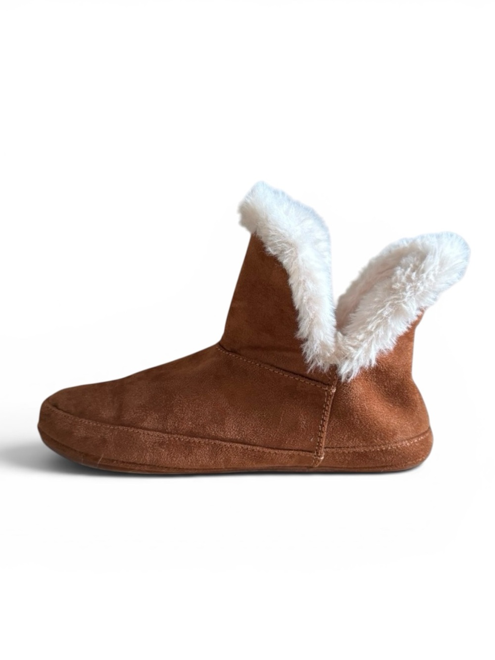 Nestwell Cozy Faux Fur Ankle Slippers Warm Winter Loungewear Chestnut Brown 5-6